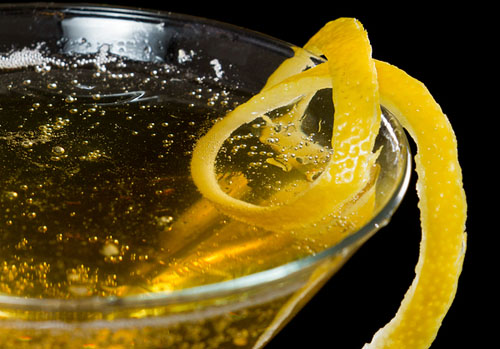 Champagne Cocktail with a Lemon Twist
